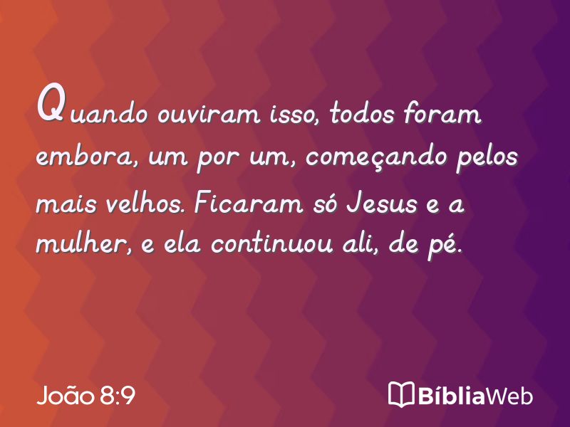 João 8:9 em imagem para compartilhar