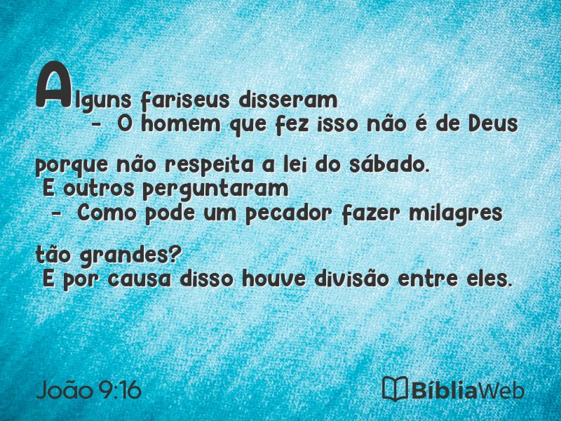 João 9:16 em imagem para compartilhar
