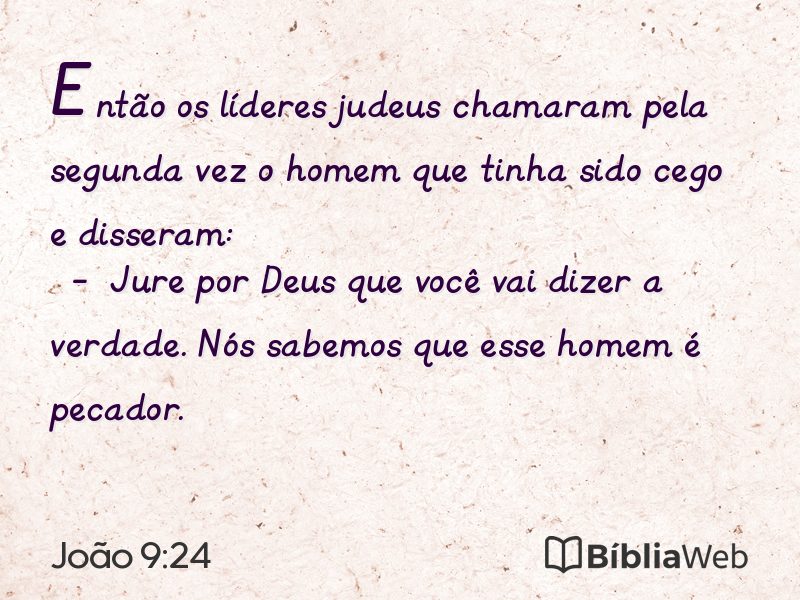 João 9:24 em imagem para compartilhar