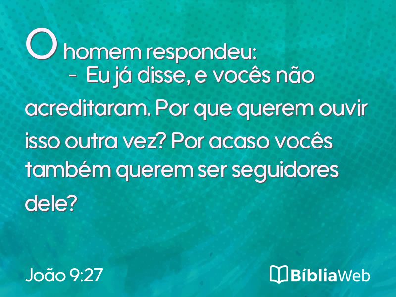 João 9:27 em imagem para compartilhar