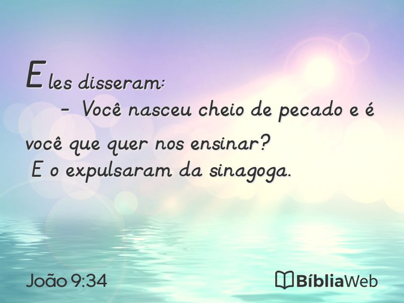 João 9:34 em imagem para compartilhar