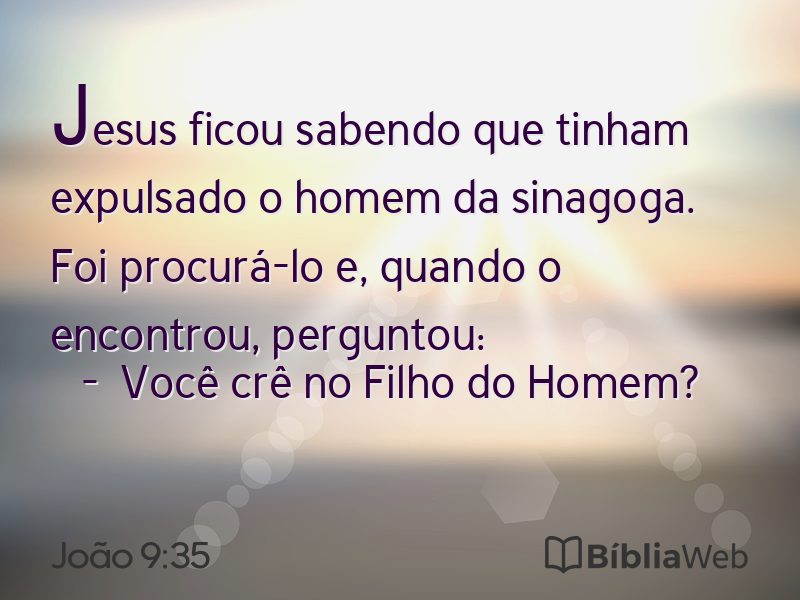 João 9:35 em imagem para compartilhar