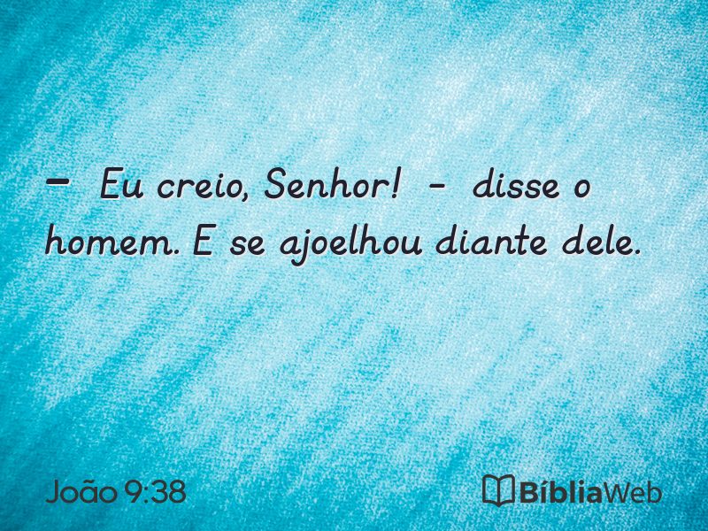 João 9:38 em imagem para compartilhar