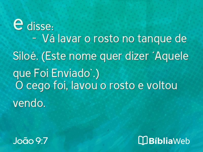 João 9:7 em imagem para compartilhar