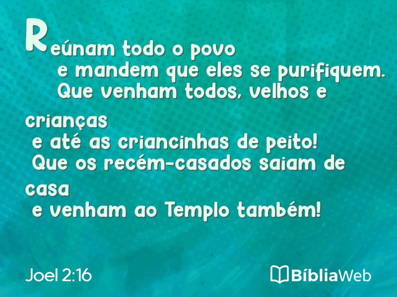 Joel 2:16 em imagem para compartilhar