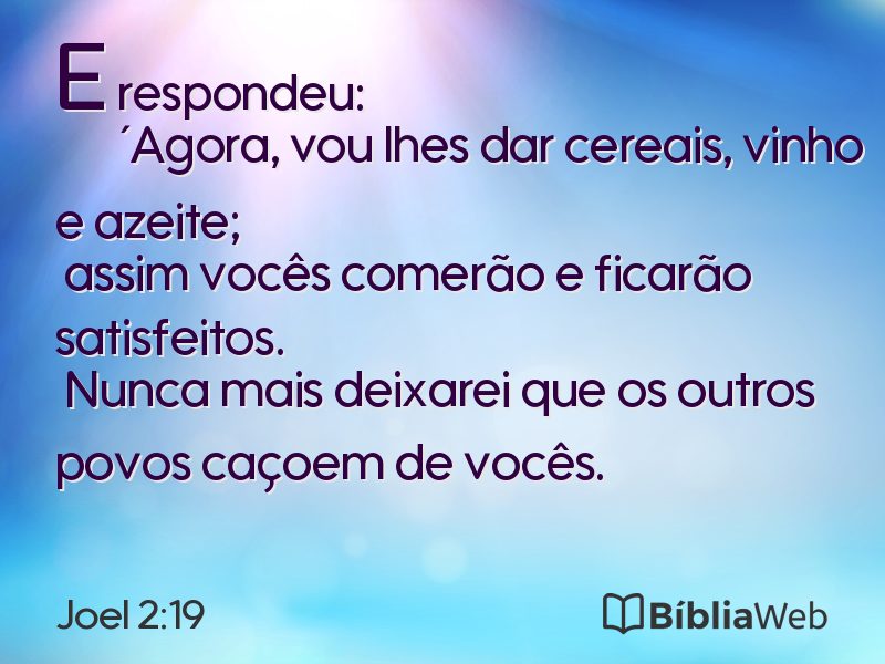 Joel 2:19 em imagem para compartilhar