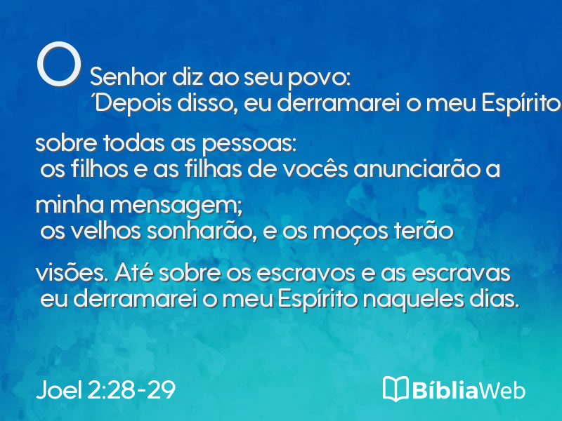 Joel 2:28-29 em imagem para compartilhar