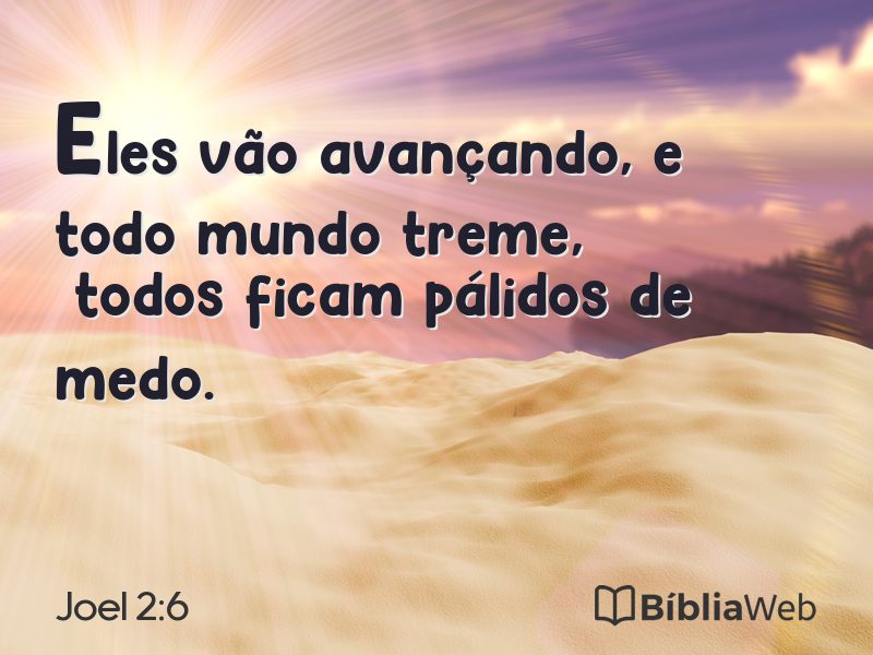 Joel 2:6 em imagem para compartilhar