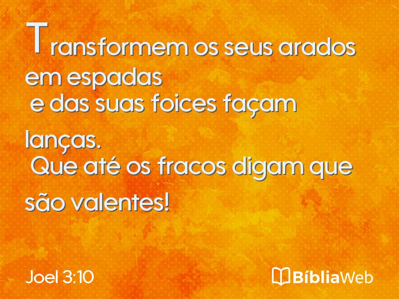 Joel 3:10 em imagem para compartilhar