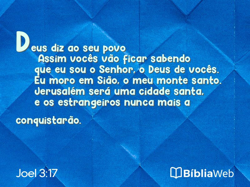 Joel 3:17 em imagem para compartilhar