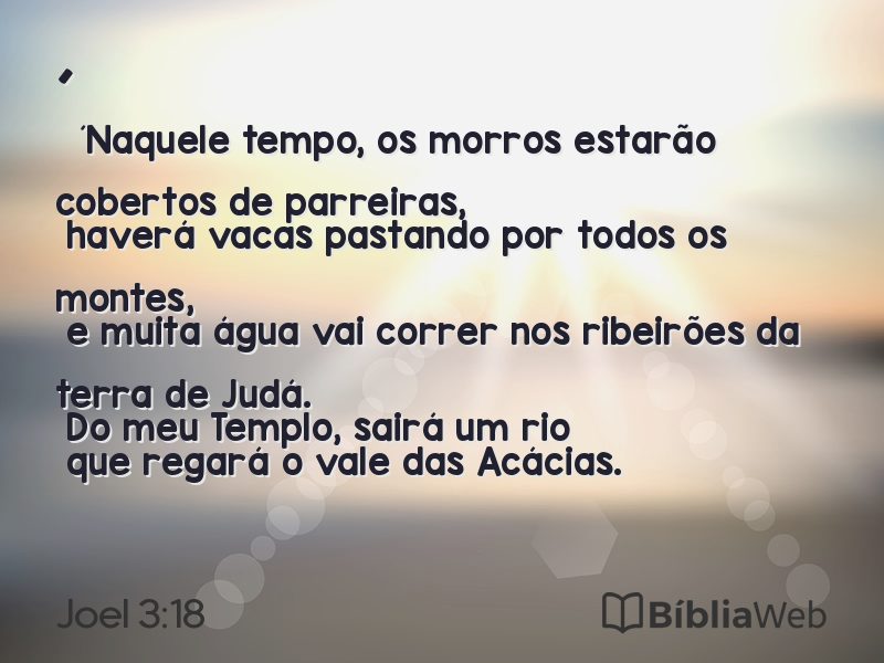 Joel 3:18 em imagem para compartilhar