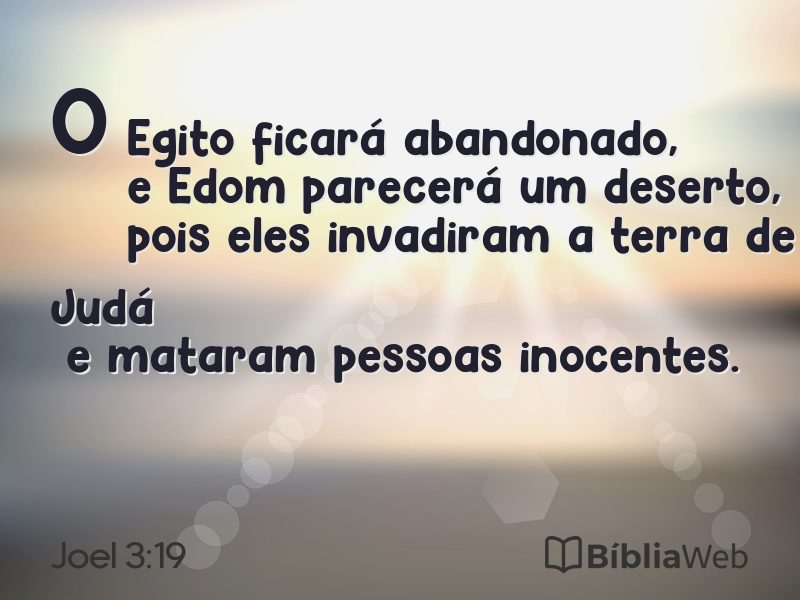 Joel 3:19 em imagem para compartilhar