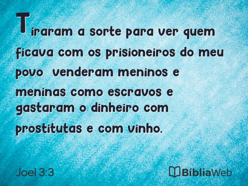 Joel 3:3 em imagem para compartilhar