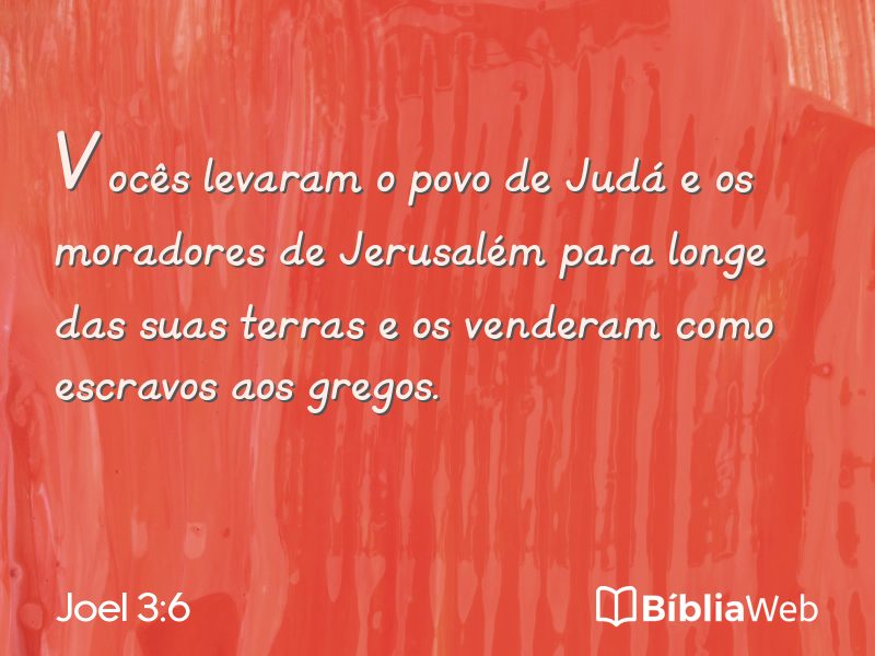 Joel 3:6 em imagem para compartilhar