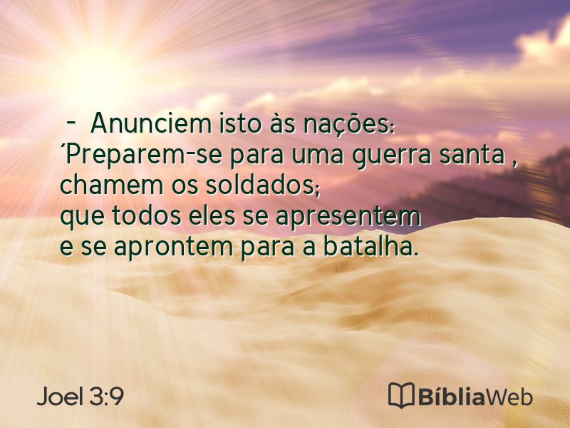 Joel 3:9 em imagem para compartilhar