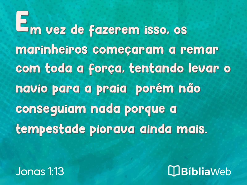 Jonas 1:13 em imagem para compartilhar