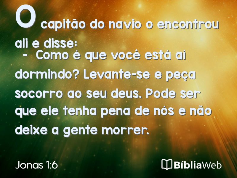 Jonas 1:6 em imagem para compartilhar