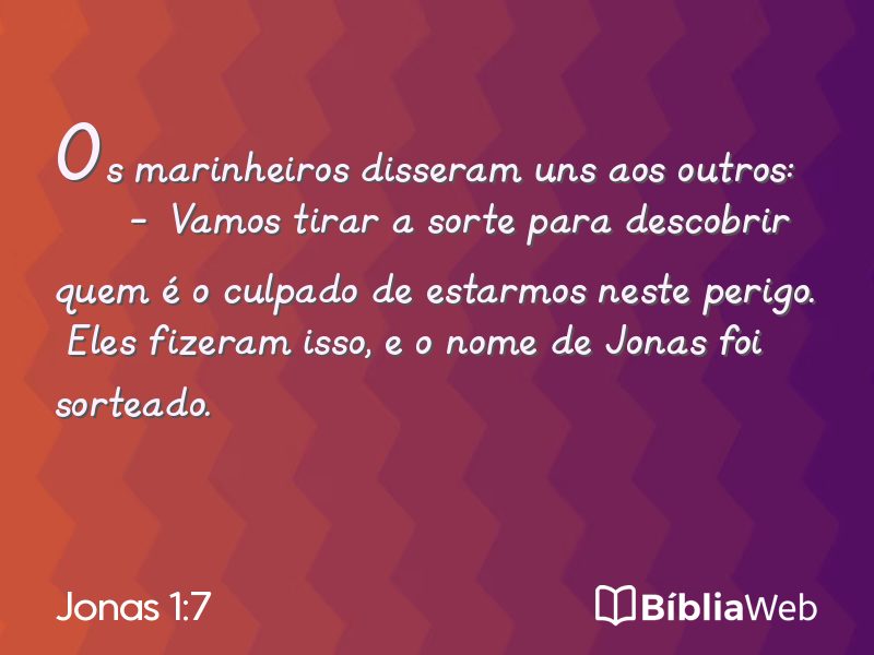 Jonas 1:7 em imagem para compartilhar