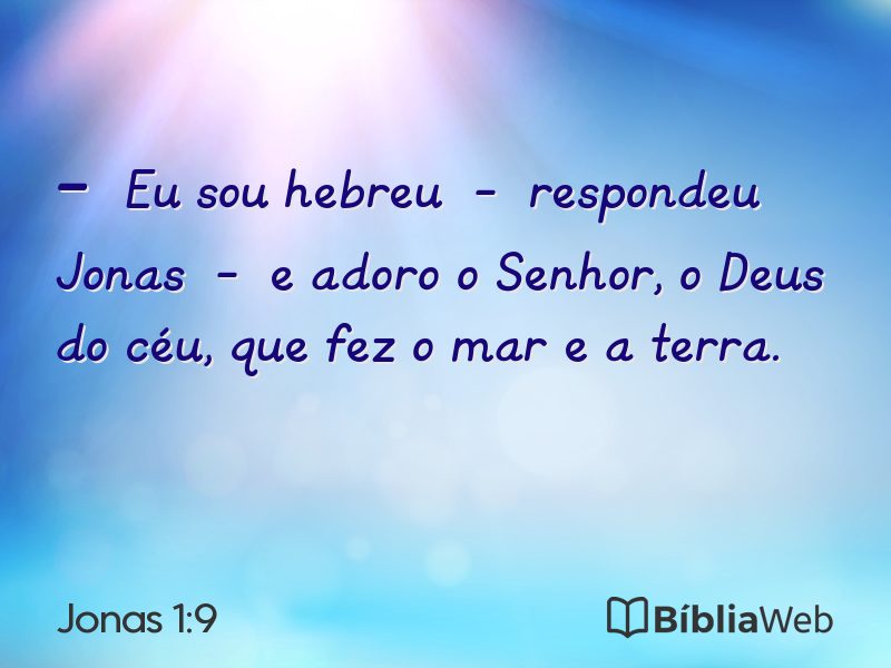 Jonas 1:9 em imagem para compartilhar