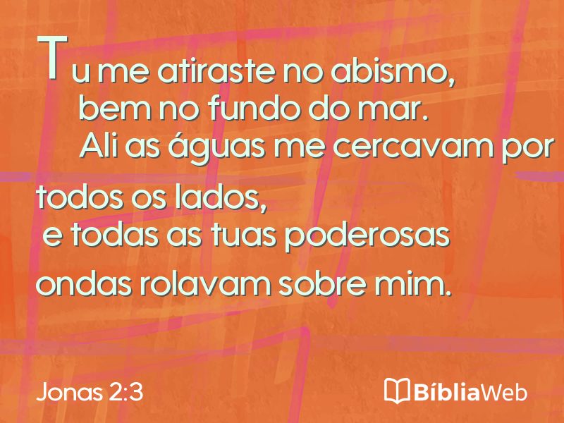 Jonas 2:3 em imagem para compartilhar