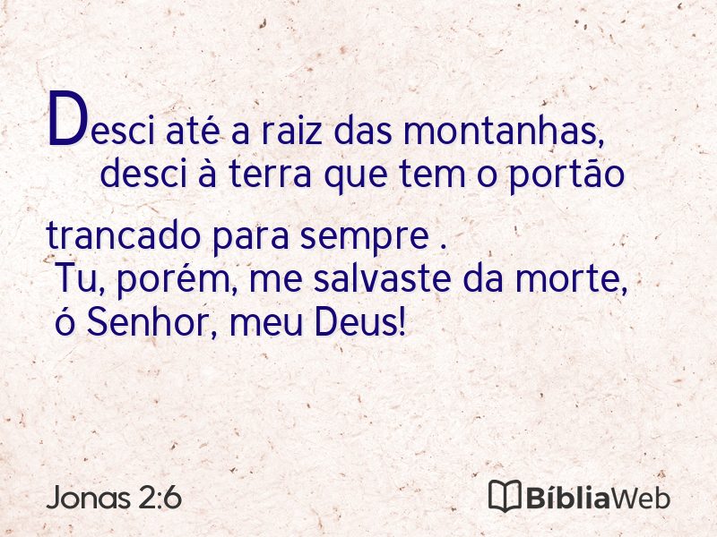 Jonas 2:6 em imagem para compartilhar