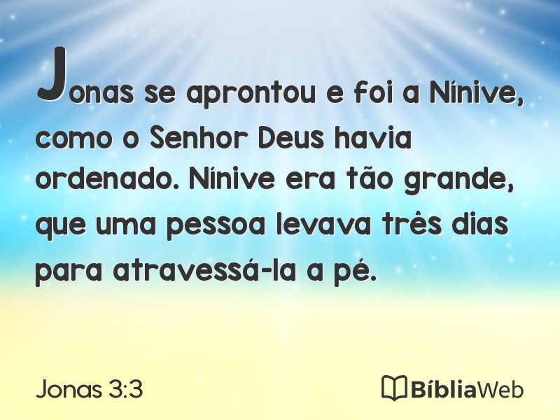 Jonas 3:3 em imagem para compartilhar