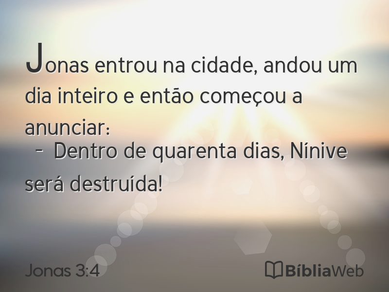 Jonas 3:4 em imagem para compartilhar