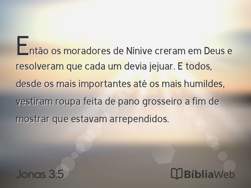 Jonas 3:5 em imagem para compartilhar