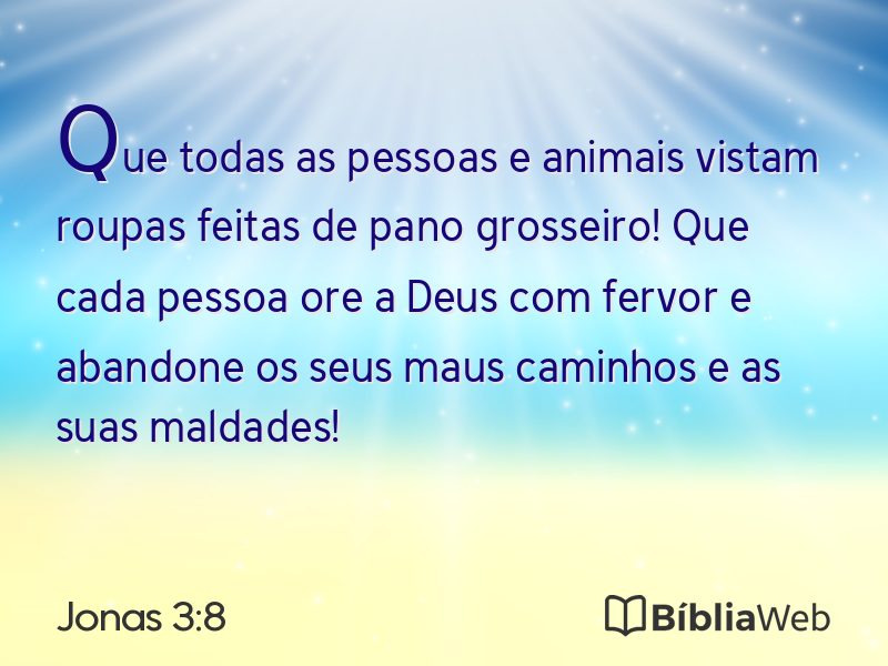 Jonas 3:8 em imagem para compartilhar