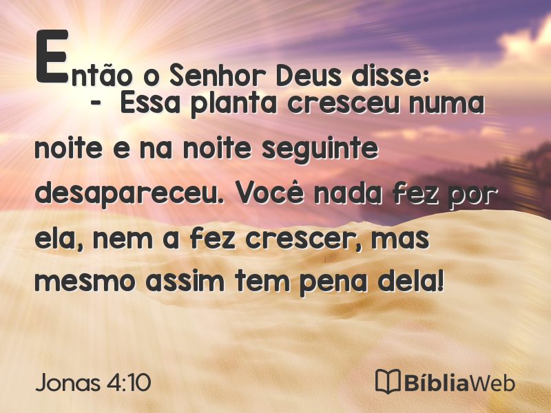 Jonas 4:10 em imagem para compartilhar