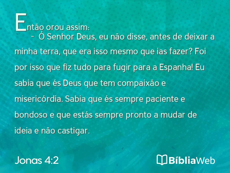Jonas 4:2 em imagem para compartilhar