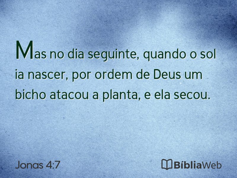Jonas 4:7 em imagem para compartilhar