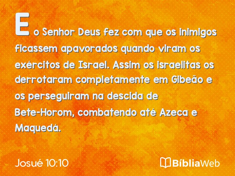 Josué 10:10 em imagem para compartilhar