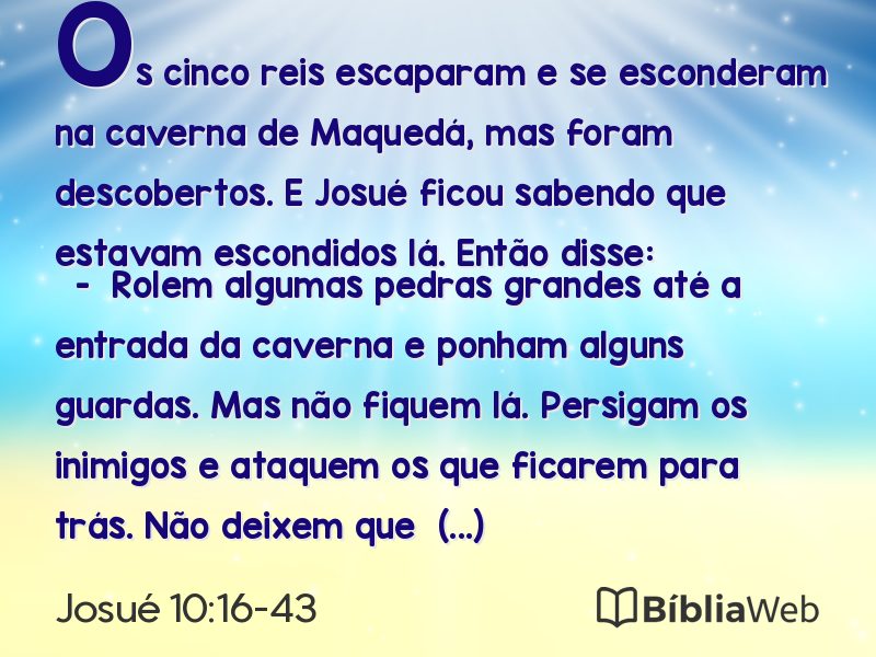 Josué 10:16-43 em imagem para compartilhar