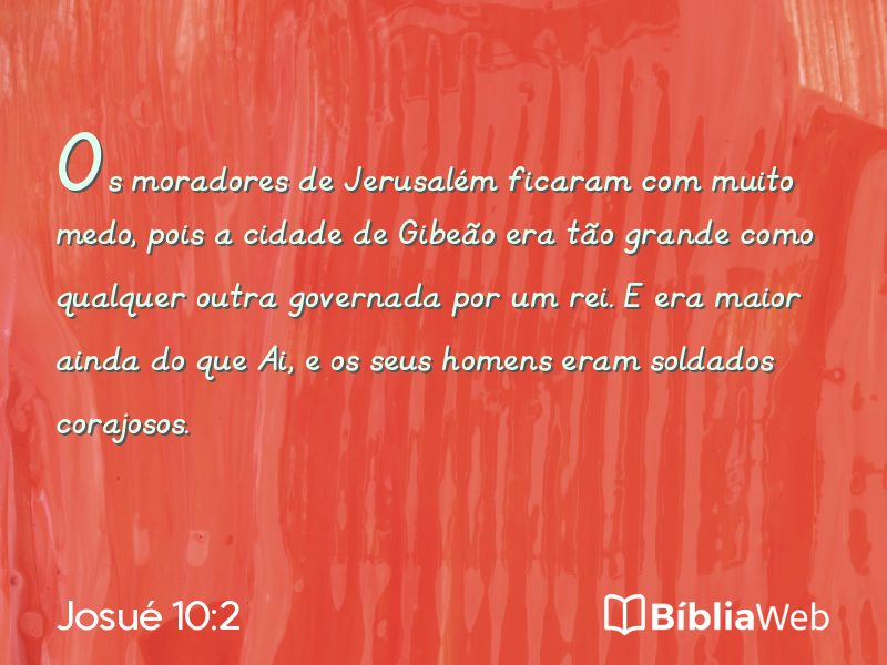 Josué 10:2 em imagem para compartilhar