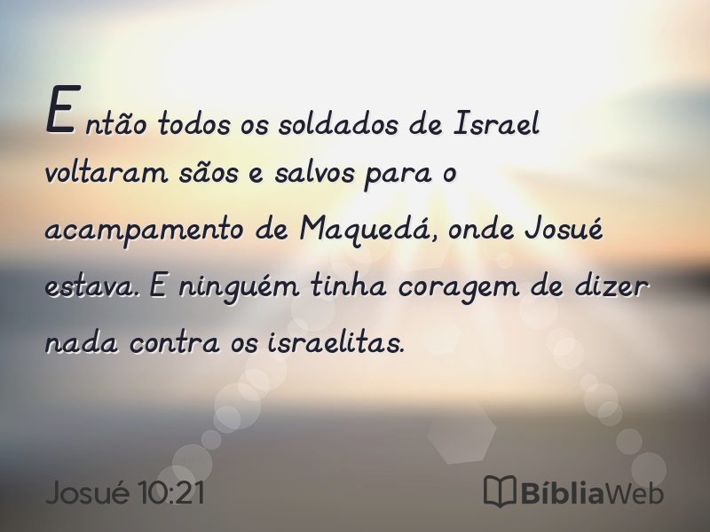 Josué 10:21 em imagem para compartilhar