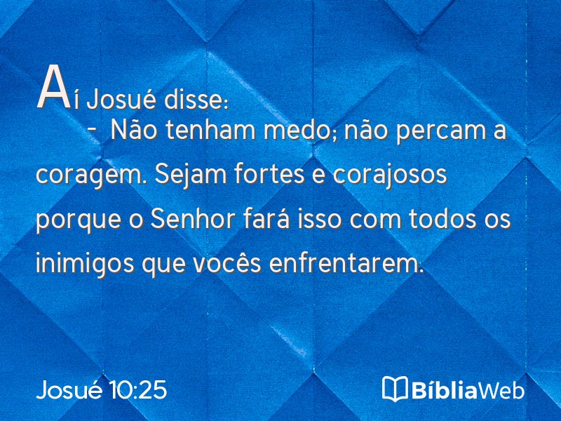 Josué 10:25 em imagem para compartilhar
