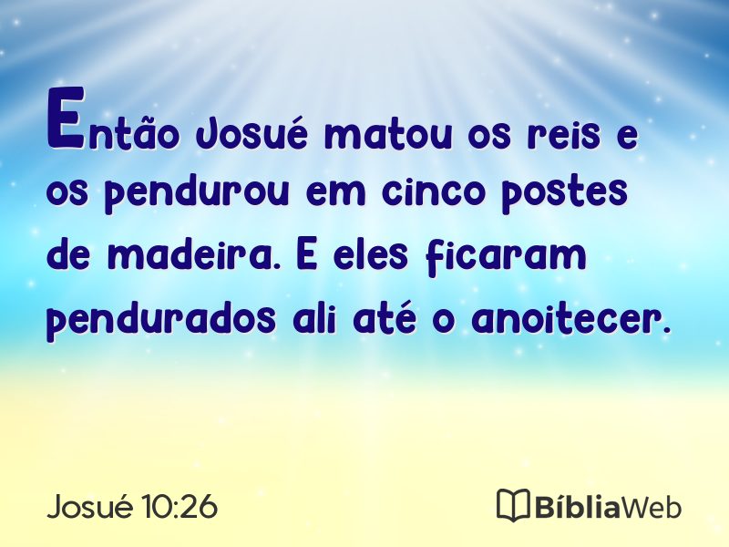 Josué 10:26 em imagem para compartilhar