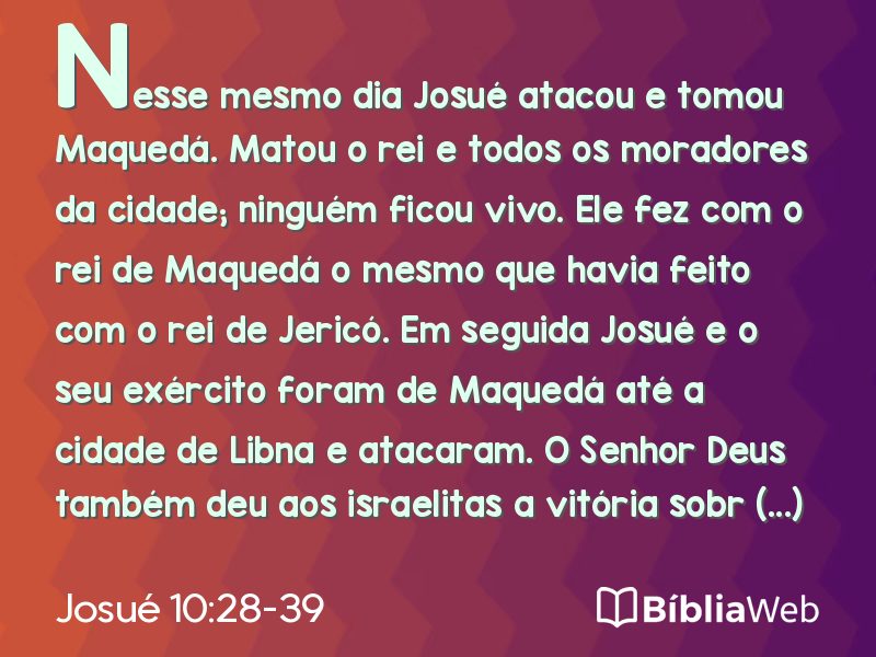 Josué 10:28-39 em imagem para compartilhar