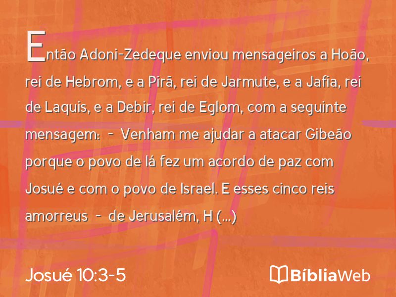 Josué 10:3-5 em imagem para compartilhar