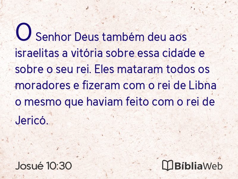 Josué 10:30 em imagem para compartilhar