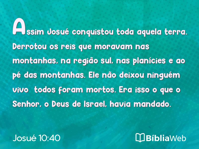 Josué 10:40 em imagem para compartilhar