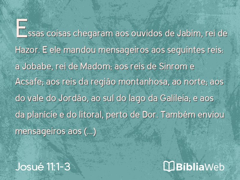 Josué 11:1-3 em imagem para compartilhar