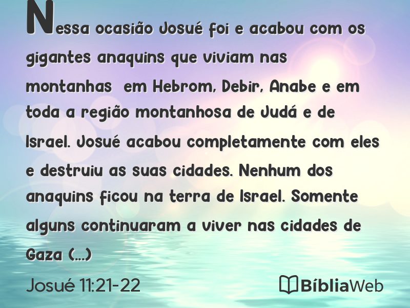 Josué 11:21-22 em imagem para compartilhar