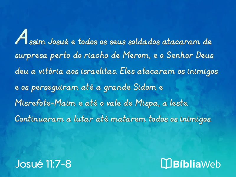 Josué 11:7-8 em imagem para compartilhar