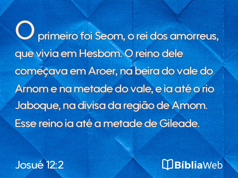 Josué 12:2 em imagem para compartilhar