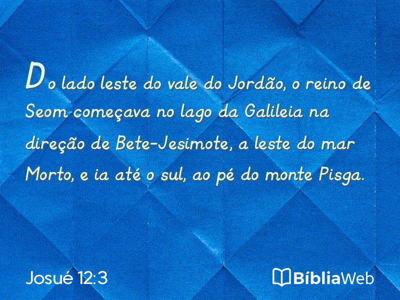 Josué 12:3 em imagem para compartilhar