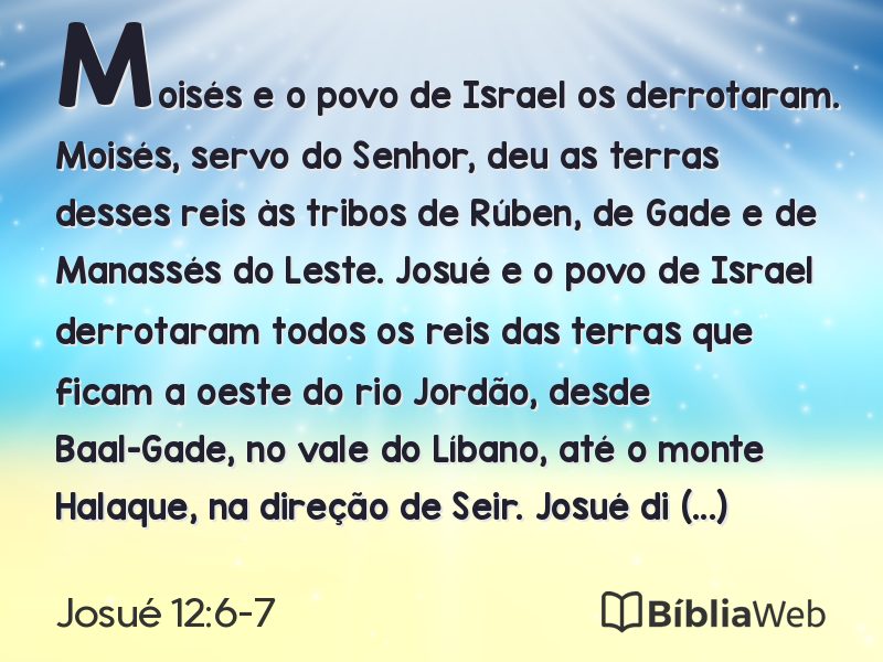 Josué 12:6-7 em imagem para compartilhar