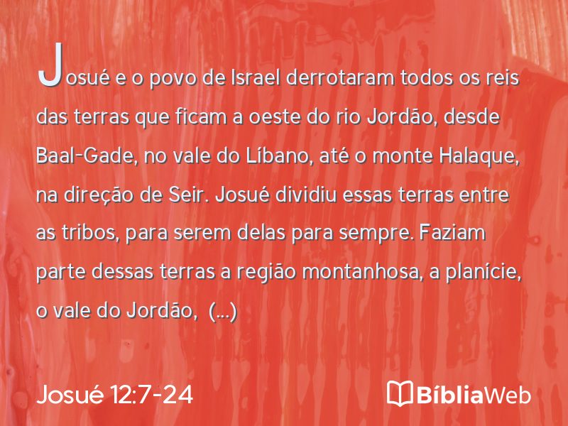 Josué 12:7-24 em imagem para compartilhar