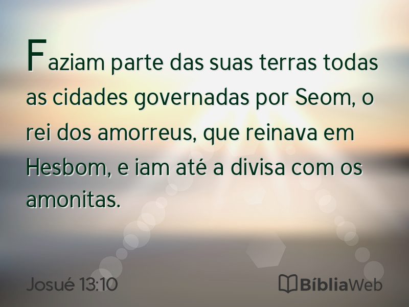 Josué 13:10 em imagem para compartilhar